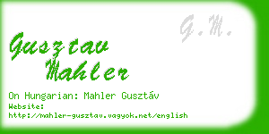 gusztav mahler business card