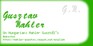 gusztav mahler business card